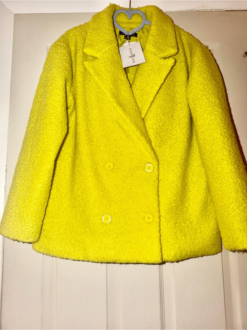 Stylish Neon Yellow Pea Coat